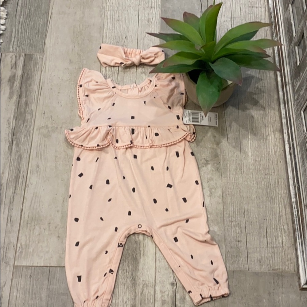 NWT Baby Girl Romper w Headband